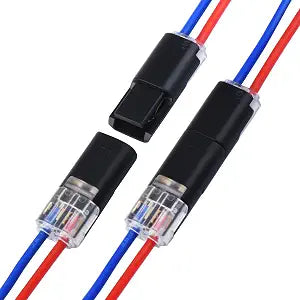 2 Wire Quick Disconnect Connectors  16-18 AWG 12V Solderless Wire Connectors, No Wire Stripping, Fast & Secure Electrical Connection for Automotive, LED Lights, DIY Projects (12 Pairs)