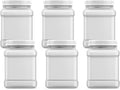 Mountain West, Square Jars, 64 fl Oz (6 Pack)