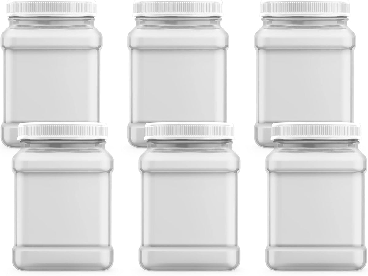 Mountain West, Square Jars, 64 fl Oz (6 Pack)