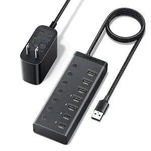 UGREEN 7-in-1 Powered USB 3.0 Hub, 7 Ports, 5xUSB-A and 2xUSB-C, 5Gbps