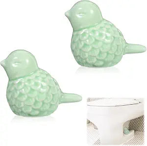 2 Packs Birds Toilet Bolt Covers, Ceramic Bird Toilet Floor Bolt Caps