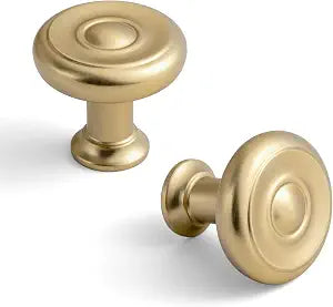Goo-Ki 6 Pack Champagne Bronze Zinc Alloy Cabinet Knobs Solid Hardware - Modern Drawer Knobs Single Hole Kitchen Cabinet Pulls,2530UBR-DAN-6