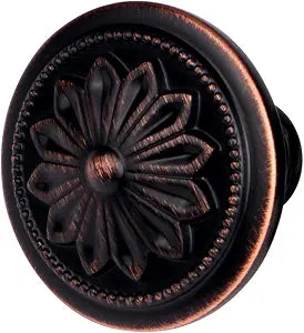 12 Pack Oil Rubbed Bronze Cabinet Knobs, Bronze Kitchen Cabinet Knobs for Cabinets and Drawers,1-2/5" Round Antique Bronze Bifold Closet Door Knobs Vintage Drawer Knobs