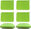 3 Cup Rectangle Silicone Storage Covers for Pyrex 7210-PC, Green, 4 Pack