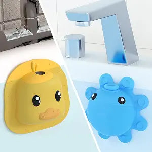 Octopus Overflow Drain Cover Blue + Little Duck Bathtub Overflow Drain Cover, Silicone