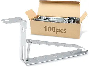 100 Pack Stud Wall Mounting Cable Support Clamps - Galvanized Steel Electrical Bracket Fasteners with Locking Tab, Wire Management for Residential Electrical Wiring Projects