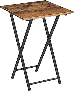 HOOBRO Folding TV Tray Table, Wooden TV Tray, Portable Sofa Side Table