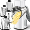 VEKAYA Rotary Cheese Grater Hand Crank Large Cheese Shredder(White Grey)