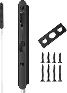 Blulu 18 Inch Extended Flip Lever Flush Bolt for Double Door, Matte Black
