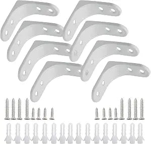 8 Pcs 2 Inch L Brackets, White