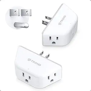 TROND Multi Plug Outlet Extender 2 Pack, Outlet Splitter for Bathroom