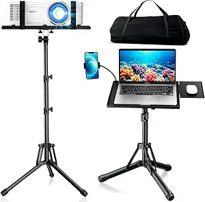 Projector Stand Tripod, Foldable Laptop Tripod with Adjustable Height