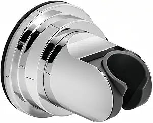 Handheld Shower Head Holder with Enhanced Suction Cup - Relocatable - 4 Angles Adjustable - 90 Downward - Bathroom Wall Mount Shower Wand Holder (Polished Chrome)