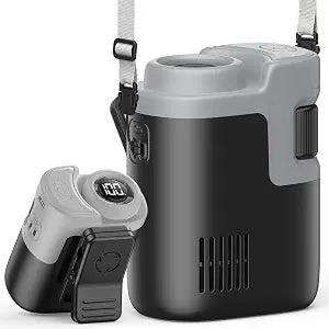 Portable Waist Fan Clip On, Wearable Shirt Fan with Rechargeable Battery, 100-Speed Stepless Speed Control