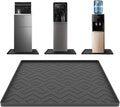 Water Cooler Mat - 19.7" x 19.7" Silicone Water Dispenser Mat for Floor & Countertop, Spill-Proof & Waterproof Tray for Coffee Maker, Kitchen, Pets, Office Use (Black, 19.7' * 19.7')
