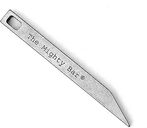 The Mighty Bar - Heavy Duty Keychain Prybar EDC Pry Bar for Every Day Carry Small Stainless Steel or Titanium Key Chain Multitool Prybar for Keys - Made by Gear Spool