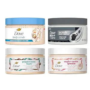 Dove Treats Exfoliating Mini Body Scrub 4 Pack 3.5oz each