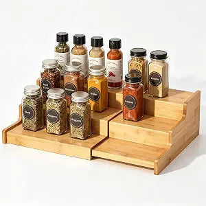 JinDoWin Expandable Spice Rack Organizer for Cabinet & Countertop