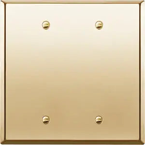 LIDER Blank Metal Wall Plate, Mid-Size 2-Gang, UL Listed, Stainless Steel
