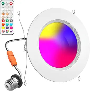 LED Recessed Lighting 5/6 Inch, Color Changing Retrofit Can Lights, 1 Pack