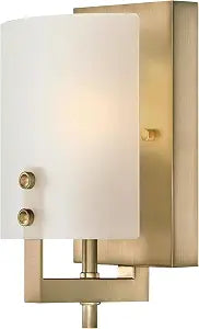 Westinghouse 6128300 Enzo James Contemporary One Light Wall Fixture, Brushed Brass Finish, Frosted Glass