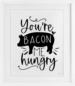 Bacon Me Hungry Pig Humor, 13 x 16 Inch Framed Print Under Glass