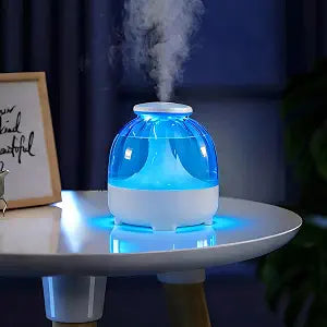 650ml USB Humidifiers for Bedroom Cool Mist Humidifier Quiet Air Humidifiers USB humidifiers for Living Room Home Office,2 Mist Modes,Night Light White