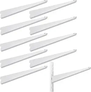 Yalikop 10 Pack Adjustable Shelf Brackets for Double Track System Closet Organization Heavy Duty Wire Shelf Brackets (White,11.5 Inches)
