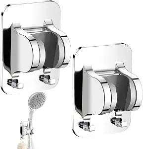 2-Pack Shower Head Holder Adhesive, RV Bathroom Accessories, Strong Waterproof Mounting for Wall and Mobile Home Use