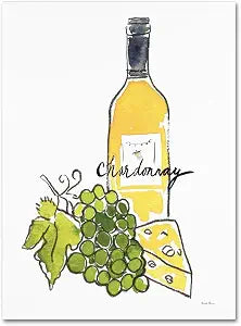 Trademark Fine Art Wine Time IV Chardonnay by Farida Zaman, 18x24-Inch