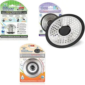 ShowerShroom Ultra + Kitchen SinkShroom with Stopper + SinkShroom Ultra Bundle Pack