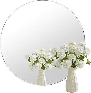 20'' Glass Round Mirror for Wall Decor, 2mm Circle Bathroom Mirror