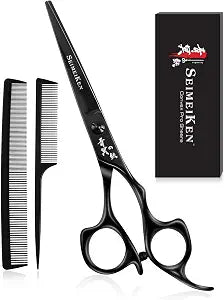 Professional Hair Cutting Scissors Kit, 6” Hair Shears with Comb