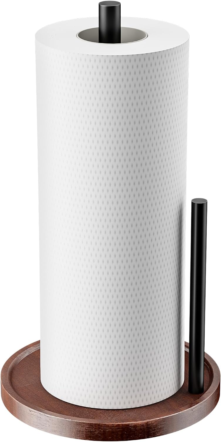 Wooden Paper Towel Holder Countertop, Kitchen Paper Towel Holder.