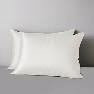 LINENWALAS Bamboo Rayon Silk King Pillowcases Set of 2 - Ivory