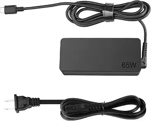 2 Prong 65W USB-C AC Adapter Compatible with Lenovo Thinkpad T480 T480s T490 T490s T495 T495s T580 T590 E480 E490 E490s E495 E580 E590 E595 X1 Carbon X395 Power Cord