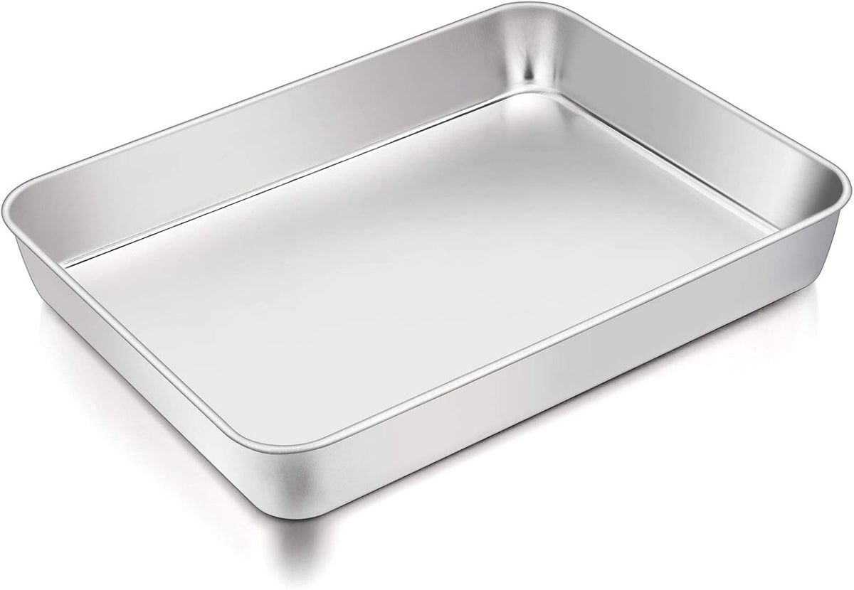 TeamFar Lasagna Pan, 12.3" x9.75" x2" Stainless Steel Rectangular Cake Pan