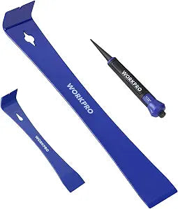 WORKPRO Pry Bar and Nail Punch Set, 5-1/2" & 12" Prybar, 5" Nail Setter