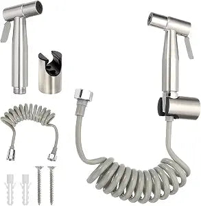 uxcell Handheld Toilet Bidet Sprayer Stainless Steel Bidet Attachment Grey