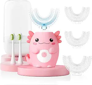 Axolotl Kids Electric U Shaped Sonic Toothbrush,59S Timer-Age2-15 Pink