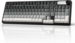 GEODMAER G98X Wireless Gaming Keyboard, Tri-Mode 2.4GHz/USB-C/BT5.0 Silent Gaming Keyboard with Number Pad & Knob, RGB Backlit, Side Printed PBT Keycaps Computer Keyboards for PC Laptop Gamer
