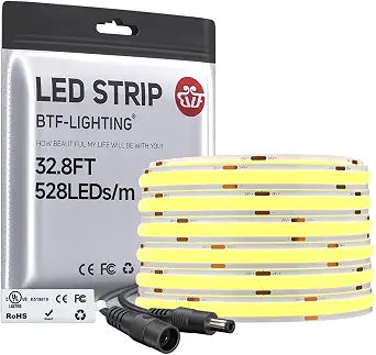 BTF-LIGHTING UL Listed FCOB COB LED Strip Light Warm White 3000K