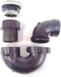 United States HDW P118C Chrome Finish Mobile Home Tub Drain Assembly Kit, Black