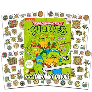 100 Pcs Teenage Mutant Ninja Turtles Temporary Tattoos for Boys Bundle