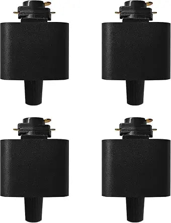 4-Pack Black H-Type 3-Wire Track Light Adapter Connector