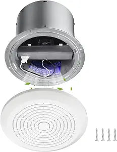 V2262-50 7 Inch Bathroom Exhaust Fan, 1.0 Sones, 50 CFM Ceiling Exhaust Fan, for 8" Opening, Quiet Effective Ventilation for Bathroom, Laundry Room, Kitchen, Mobile Home