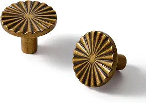 10 Pack Antique Brass Cabinet Knobs Vintage Flat Drawer Pulls Kitchen Cupboard Bathroom Dresser Cabinet Hardware Handles Zinc Alloy