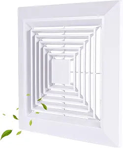 Gosknor Bathroom Fan Cover Replacement, 12x12 Inch Square Bathroom Exhaust Fan Cover Bathroom Ventilation Fan Cover Accessories Wall Mounted Grille Cover for Ceiling Fan Grille Air Diffuser