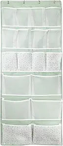18 Pockets Over the Door Organizer with 4 Kind Pockets,Behind Door Shoes Rack,Back of Closet Storage Organization for Socks,Hat,Underwear,Luggage Packing,Hanging Holder Shelf in Home Dorm,Travel,Green