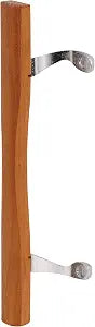 PRIME-LINE Sliding Patio Door Pull Handle, Wood Grip, Chrome-Plated Brackets